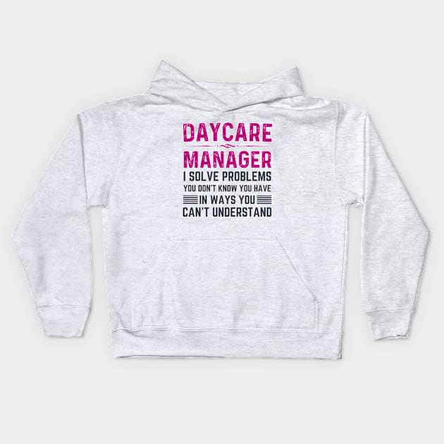 Funny dog daycare assistant manager Kids Hoodie by Printopedy